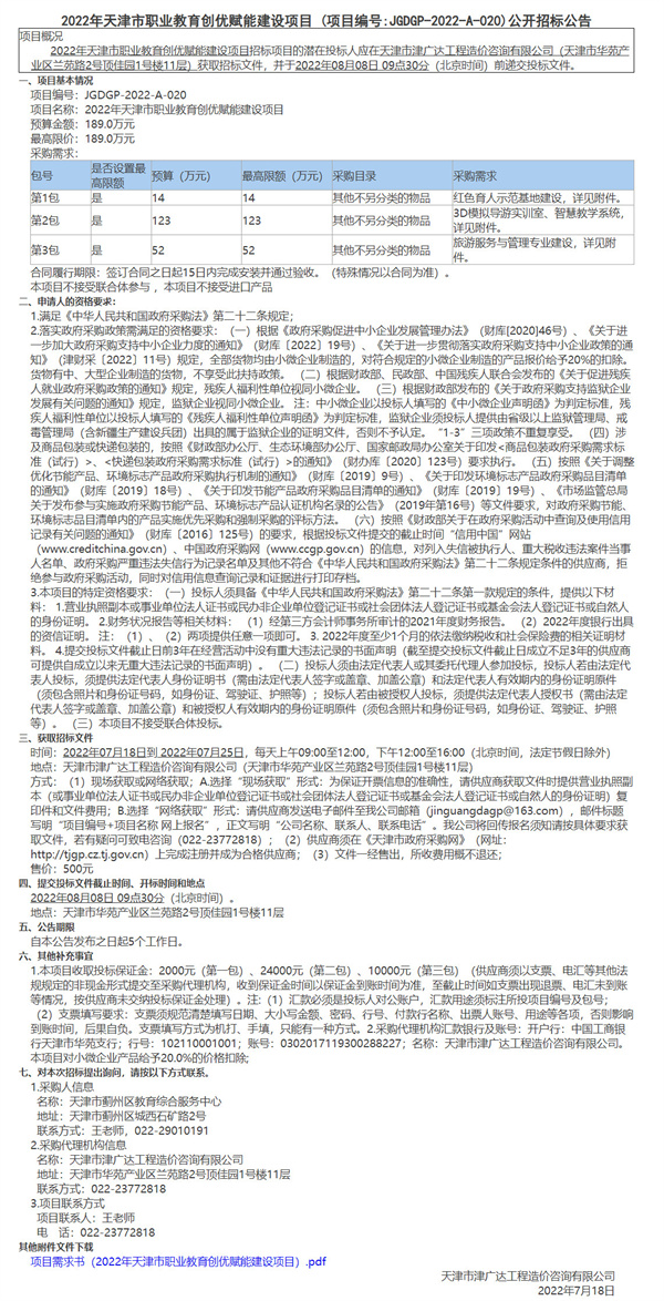 2022年天津市職業(yè)教育創(chuàng)優(yōu)賦能建設(shè)項目(圖1)